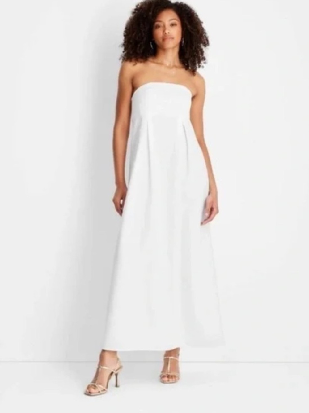 Nwt Future Collective Women's Strapless Column Ankle Length Dress
